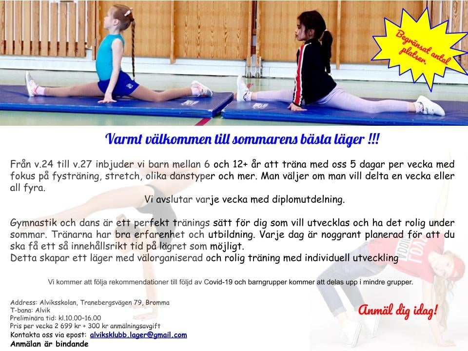 Välkomna till Sommarläger 2021 i ASK. Anmäl dig redan idag!!!