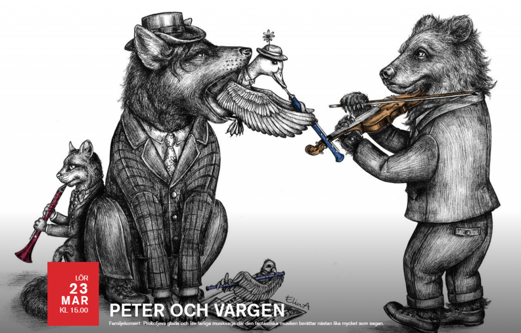 19-23 марта 2019. Симфоническая сказка С.Прокофьева “Петя и волк” (Гетеборг)
